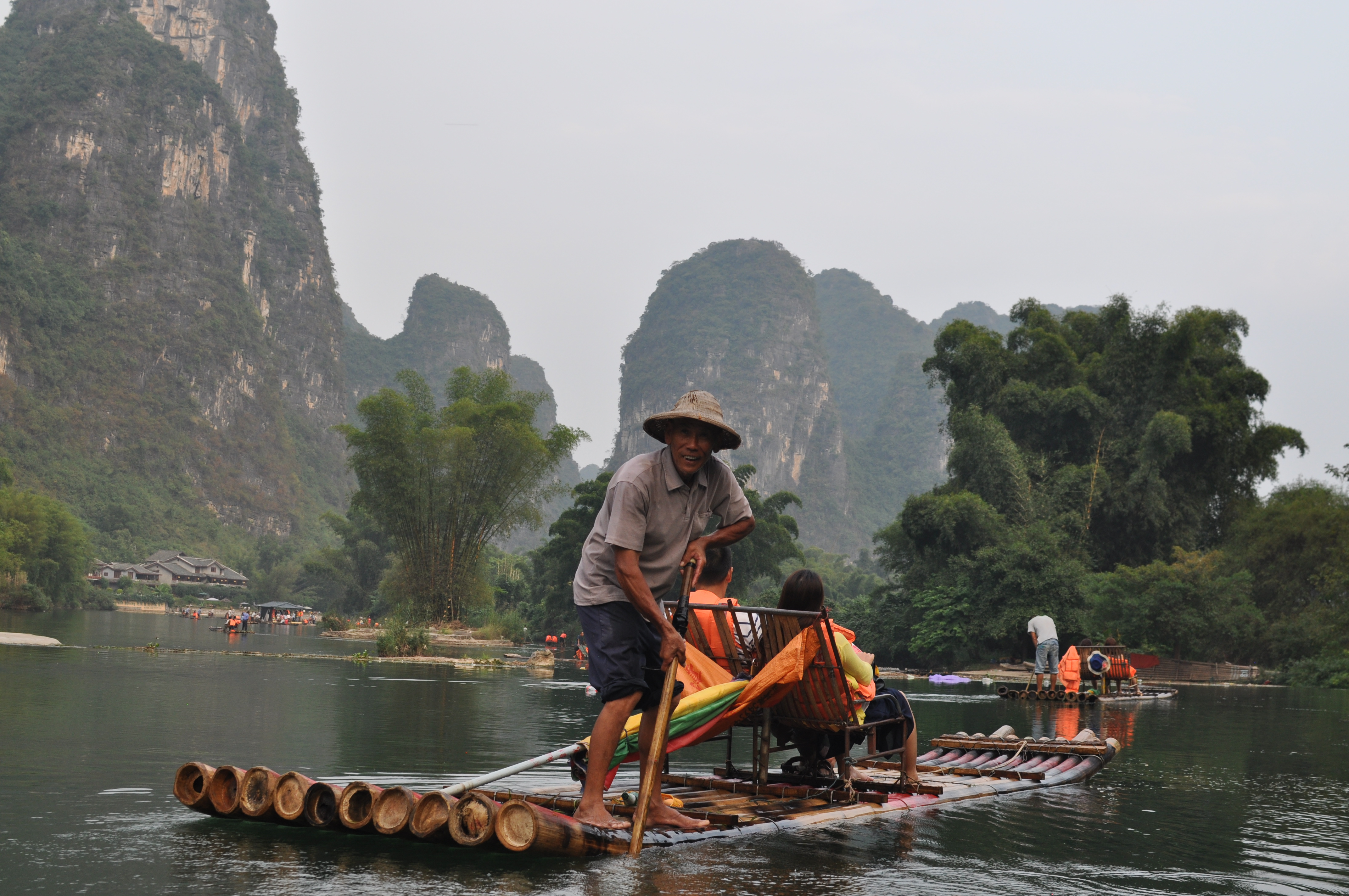 Yangshuo bamboo raft in Guilin